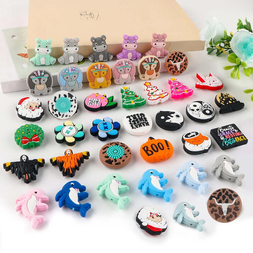 Kovict 5 Stücke Neue Delphin Tiere Silikon Perlen Für Schmuck Machen Halloween Weihnachten Perle DIY Schmuck Zubehör