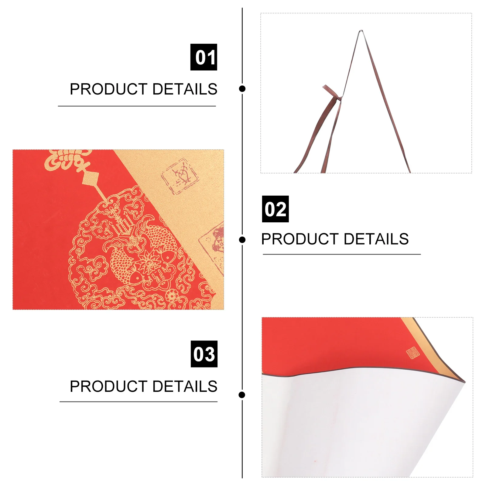 

1Pcs Red Chinese Painting Scroll Paper Retro Calligraphy Scroll Blank Scrolls for Painting Drawing DIY Home Office Study Room