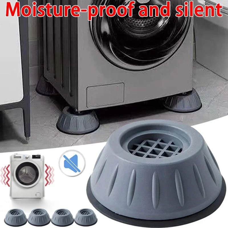4PCS Shockproof Base Anti Vibration Feet Pads Slipstop Silent Skid Raiser Mat Furniture Washing Machine Support Dampers Stand