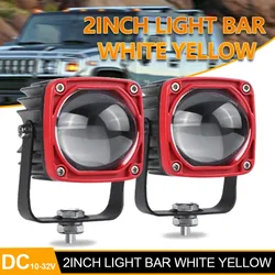 Led Work Light 2 Inch 8D Lens White Yellow Driving Lamp For Offroad 4x4 SUV ATV UTV Tractor Boat Trucks Excavator LED Headlights