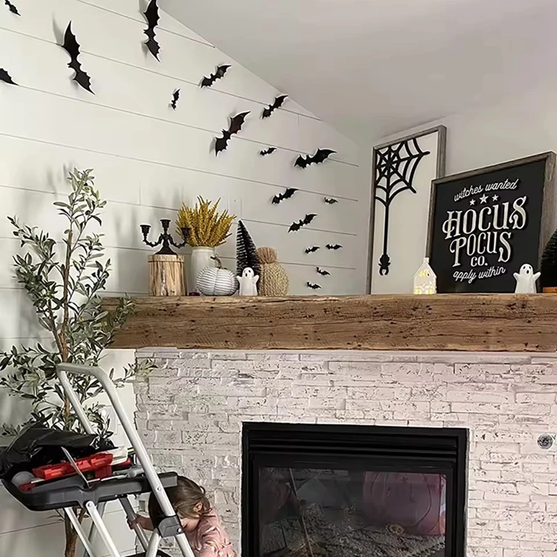 Halloween 3D Schwarze Fledermaus Wandaufkleber für Zuhause, Zimmer, Innendekoration, gruselige Requisiten, Kinderparty-Geschenke, Wandtattoos, Fensteraufkleber – Detail 6
