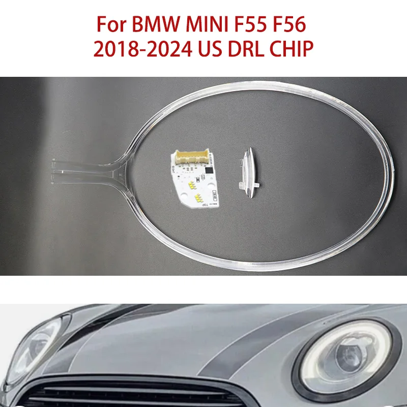 

Направляющая полоса для BMW MINI F55 F56 2018-2024 США Белый свет Ангельский глаз Дневные ходовые огни Балластный модуль Автомобильная фара DRL ЧИП