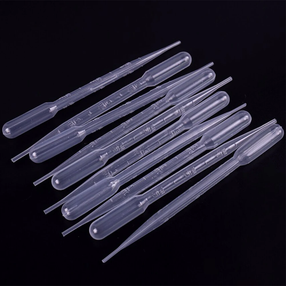 50pcs Graduated Pipettes Dropper Plastic Disposable Essential Oils Pipettes Makeup Tools Transfer Pasteur Pipettes Clear for Lab