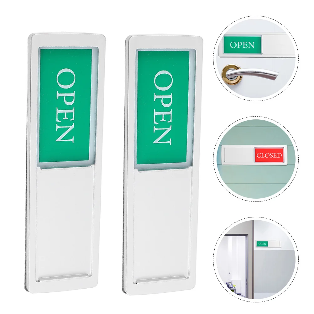 

2Pcs Privacy Sign Slider Magnetic Open Close Indicator Office Meeting Room Bathroom Door Occupied Vacant Sign Do Not Disturb