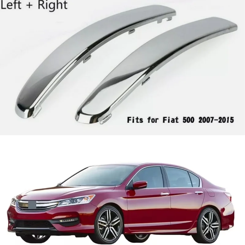 2PC Front Bumper Moulding Lower Chrome Trim Left&Right For Fiat 500 2007-2015 Lounge Durable Automotive Bumper  Parts