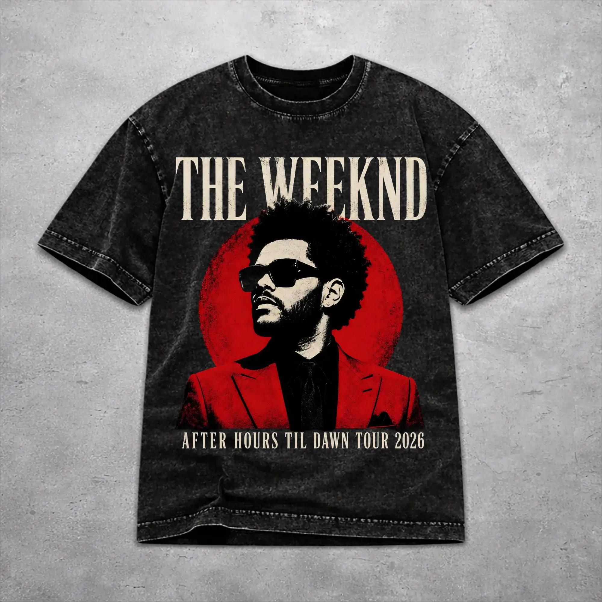 The Weeknds After Hours Til Dawn Tour 2026 Washed T Shirt Novelty Streetwear Men Women  Loose T-Shirts Tee Short Sleeve