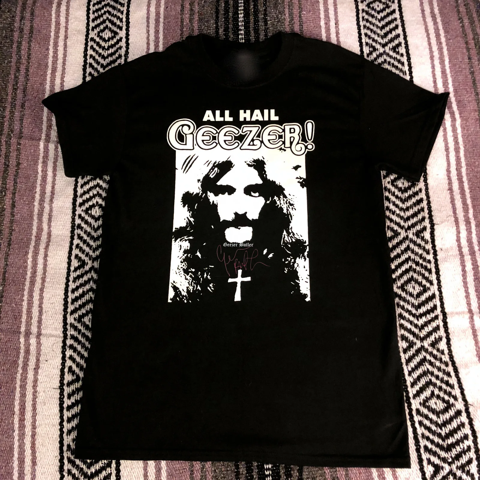 Vintage Geezer Butler Signature Cotton Black S 4Xl Classic T Shirt Mm1393