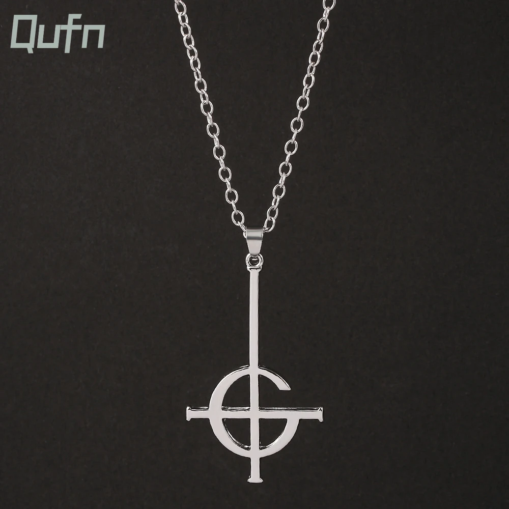 Mysterious Cross Ghost Destiny's Gate Key Pendant Necklace Punk Cross Ghoul chain Ghost Band Crucifix Pope emeritus Jewelry Gift