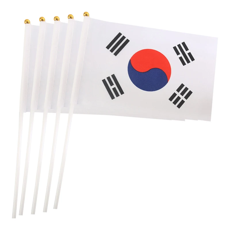 

xvggdg 100pcs 14 * 21cm korean hand flag wave flags car flag Korean flag banner