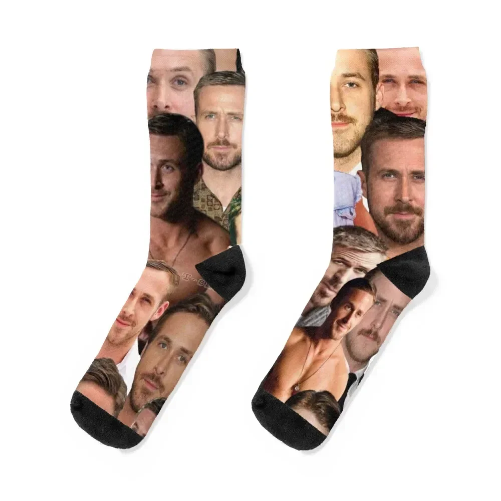 Ryan Gosling Photo Collage Socks colored custom sports Men's Men Socks Luxury Brand Women's