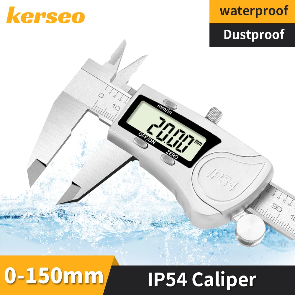 

IP54 waterproof Metal Caliper Digital Pachometer Vernier Caliber Measuring Tool Thickness Gauge Depth Electronic Ruler 0-150mm