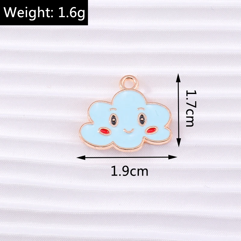 10 teile/los Cartoon Emaille Regenbogen Wolken Charms für Schmuck Machen Frauen Mode Tropfen Ohrringe Anhänger Halsketten DIY Handwerk Geschenk – Detail 8