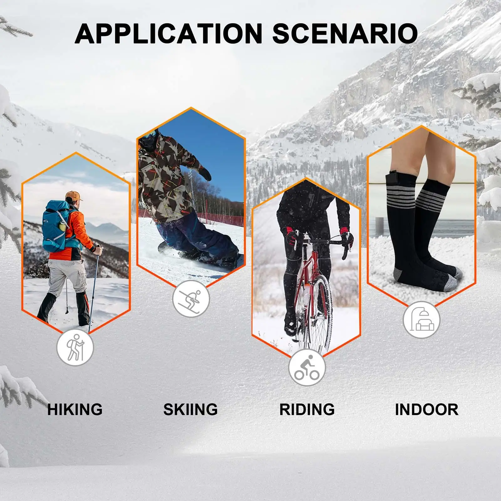 

Heated Socks, Outdoor Cycling Heated Socks, Men Women Gift Useful Durable Long Heated Socks Heating Socks for Skiing Outdoor