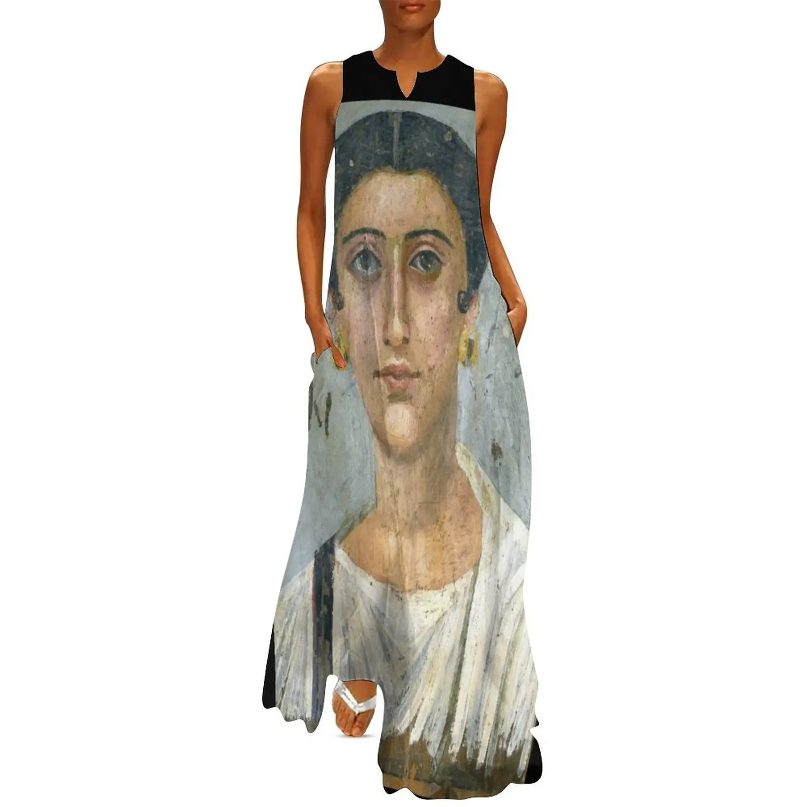 

Fayum mummy portrait ancient Egypt woman Long Dress dresses summer woman 2025 Women's clothing
