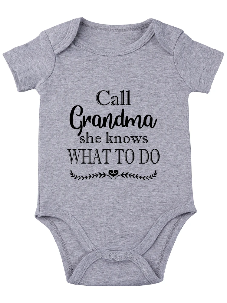 Call Grandma She Knows What To Do Baby Bodysuit Funny Baby onesie Cute Romper Clothing Adorable Outfit