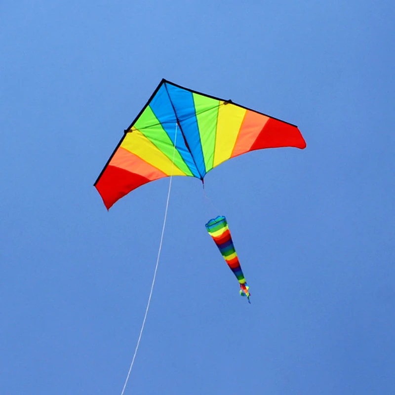 free shipping rainbow delta kite windsocks wholesale kite factory flying bird kites toys kids door styles professional kites fun