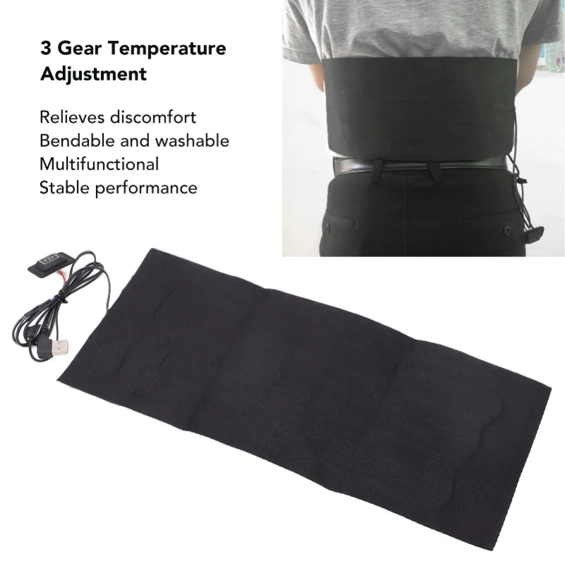 USB Heating Pad Mat 3 Gear Portable Multifunctional Safe Waterproof Stable Electric Heated Cloth