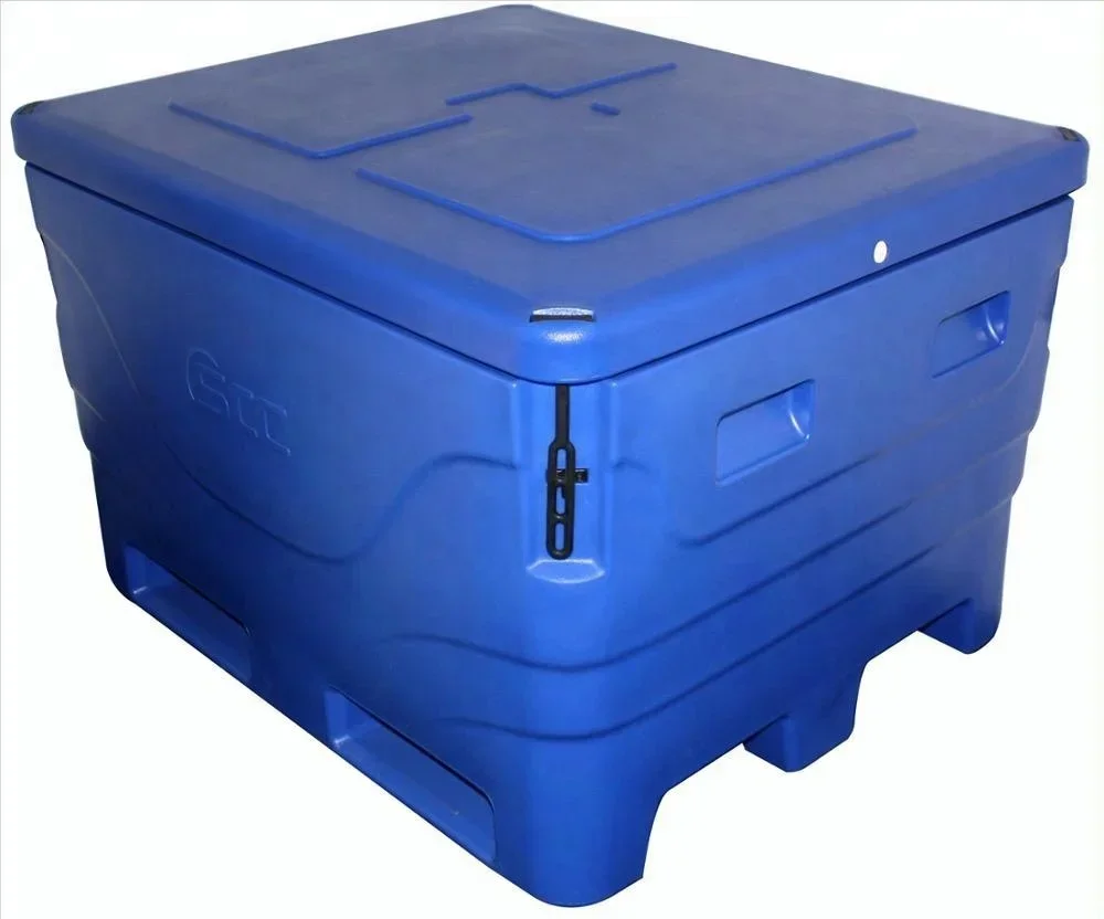 1000 liter square seafood container for outdoor turnover and refrigeration, large food and seafood processing insulated bucket