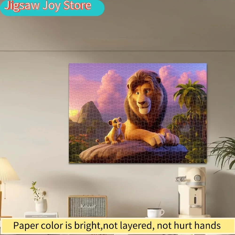 Puzzle in legno del Re Leone Disney |   Scenari Vividi di Simba e Mufasa in Legno Grezzo, Divertimento in Famiglia, Decorazioni da Scrivania, Regali di Pasqua e Compleanno