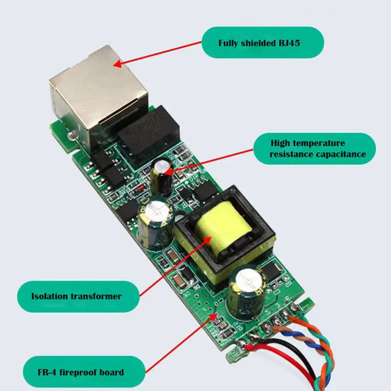 Splitter Poe Power Over Ethernet 10/100mbps Ieee802.3af 12 v2a Poe Splitter per telecamera Ip Poe