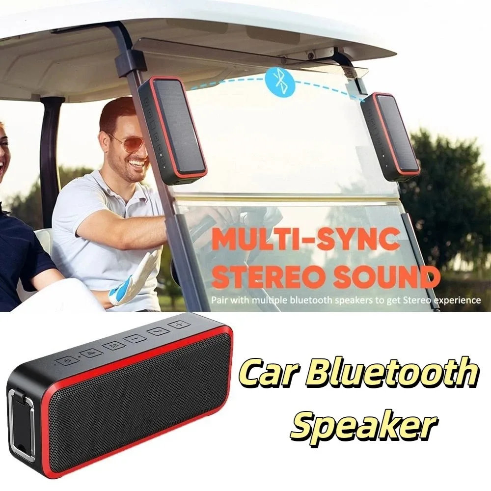 Heavy Duty Waterproof Bluetooth Speaker Stereo Bass Portable Portable Speaker Wireless Multifunction Outdoor Speaker Golf Cart