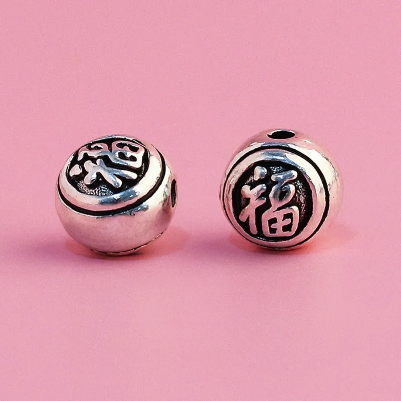 

BOCAI S925 Серебряные счастливые персонажи, отдельные бусины, серебряные бусины в стиле ретро, 8 мм, свободные бусины, браслет, ожерелье, аксессуары