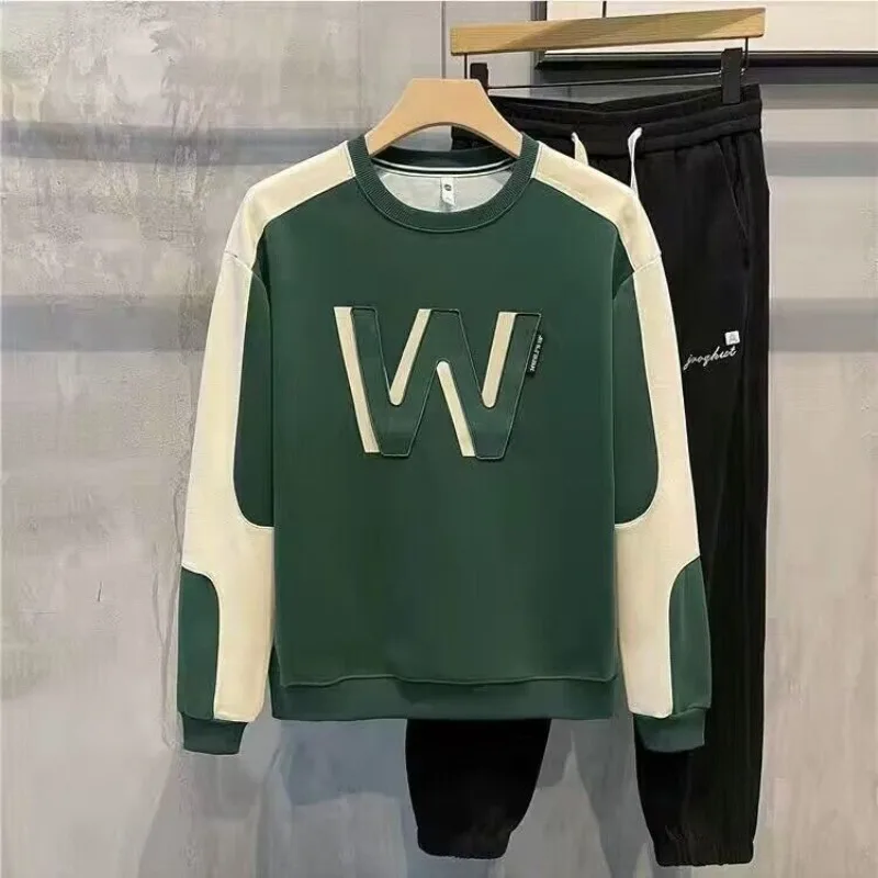 Crewneck Sweatshirts for Men Harajuku Fashion Funny Pastel Color New in Sweat Shirt Novelty and S Round Neck Man Pullover Green
