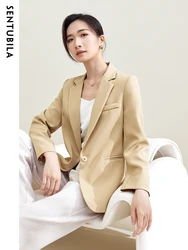 SENTUBILA Women's Tailoring Blazer Chic and Elegant Notched Lapel Long Sleeve Suit Jacket 2023 New in Outerwears Female Clothing