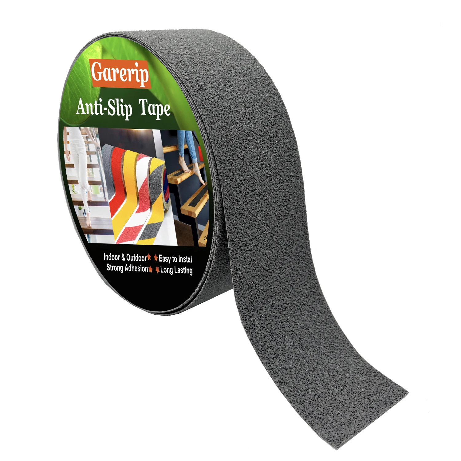 Outdoor Stair Safety Anti-Slip Tape, 5cm X 5m , Self-Adhesive, Easy to Install, Gray, Strong Grip, Suitable for Indoor/Outdoor Stairs, Steps, Boats, Swimming Pools, Bathrooms, Stair Treads, Ladder Safety Anti-Slip Tape