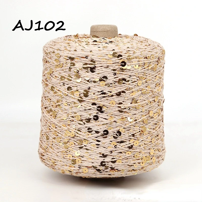 50G Golden Sequin Yarn for Knitting Craft Projects