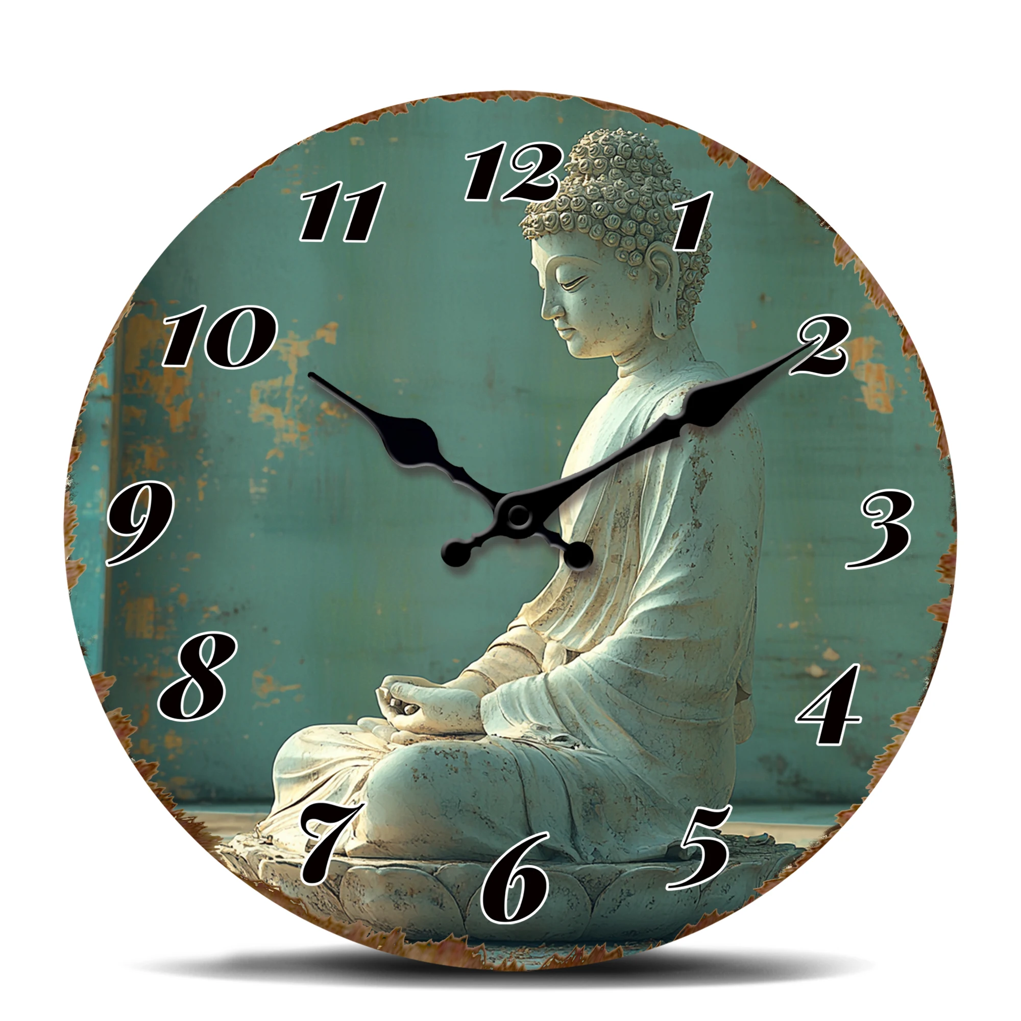 Serene Buddha Statue Wall Clock - Meditative Decorative Timepiece for Yoga Studios, Home Spas, and Tranquil Spaces