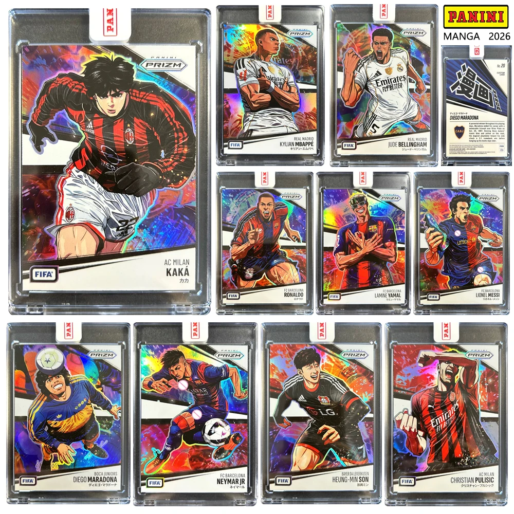 PANINI 2026 MANGA DIY Hecho a Mano Neymar Messi Kaka Maradona Son Heung-min Yamar Glitter Flash Laser Boy Soccer Regalo de Cumpleaños