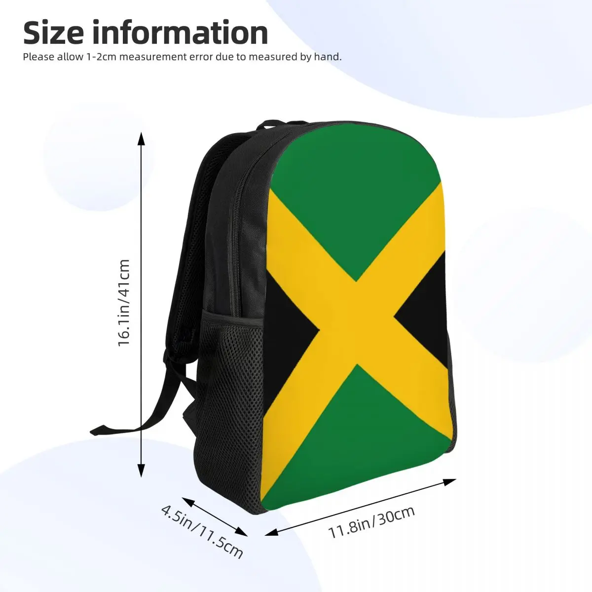 Custom Jamaican Flag Backpack Men Women Fashion Bookbag for College School Patriotism Bags