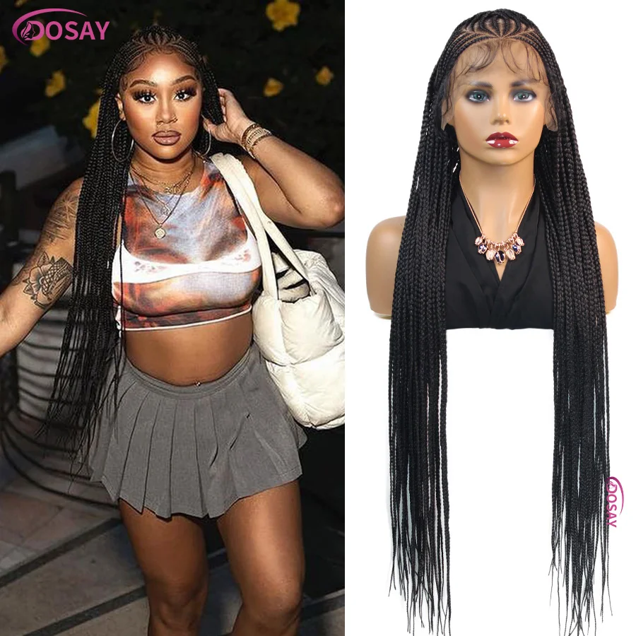 Synthetic Full Lace Fulani Cornrows Braided Wigs 36