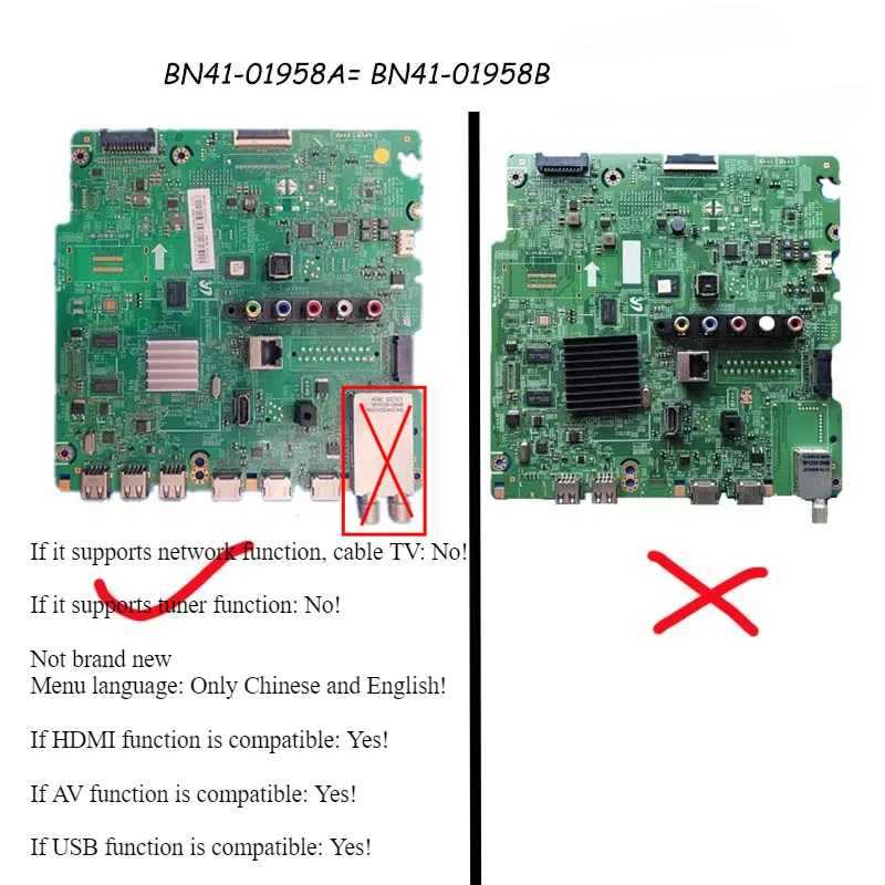 Samsung TVマザーボード,un46f6200ak,un46f6400am,BN41-01958A, BN41-01958B,un40f6400ag,BN91-10303N,ue46f6200ak,ua55f6400amと互換性があります