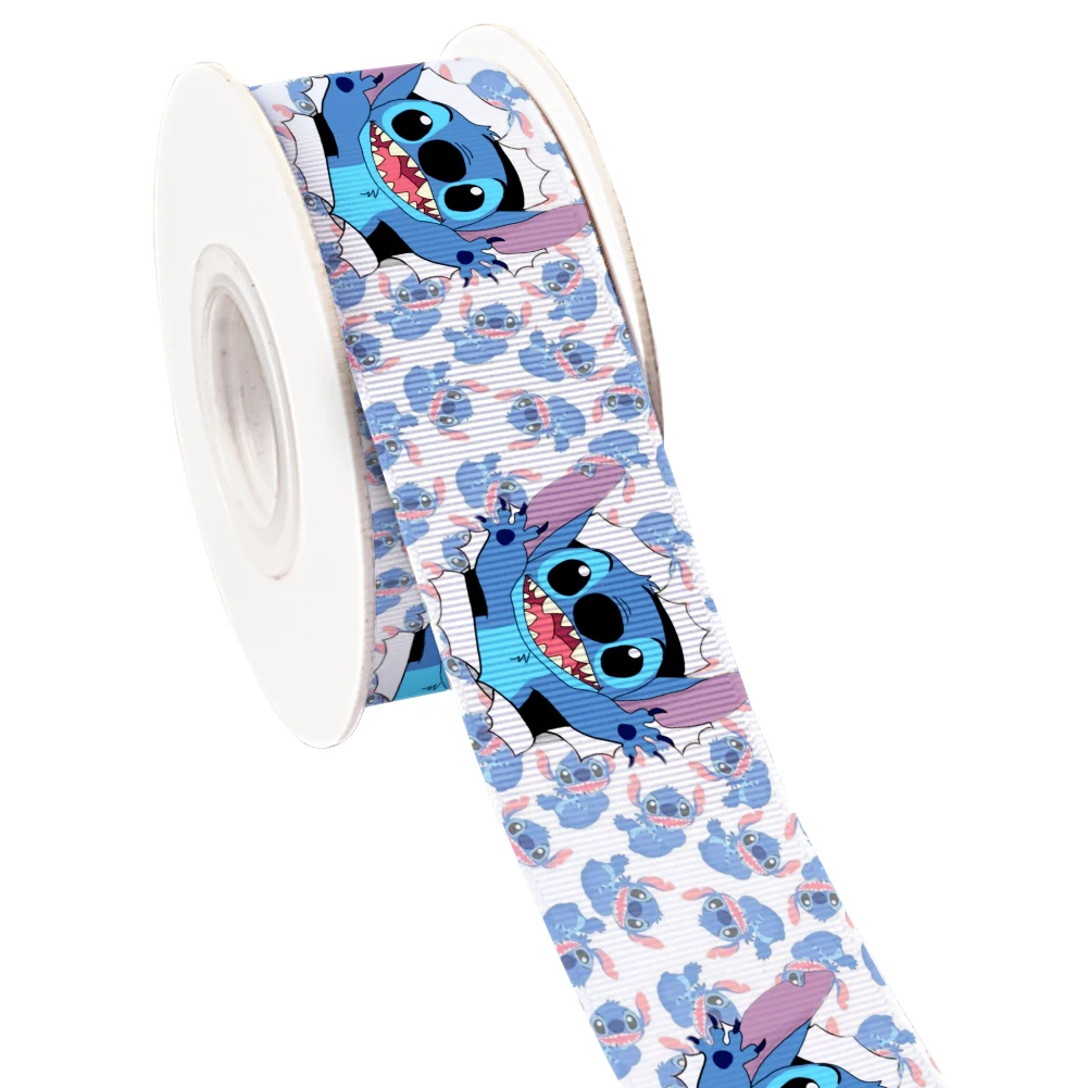 Nastro di raso da 10 metri nastro di Grosgrain di vendita calda Disney Stitch per confezioni regalo per bambini