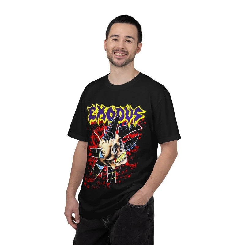 Exodus Skull Graphic T-shirt | Punk Metal Band Tee