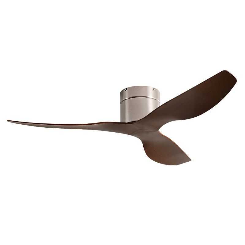 Ventilateur de plafond de style industriel, style simple avec télécommande, moteur réversible à montage plat, silencieux, économie d'énergie et durable