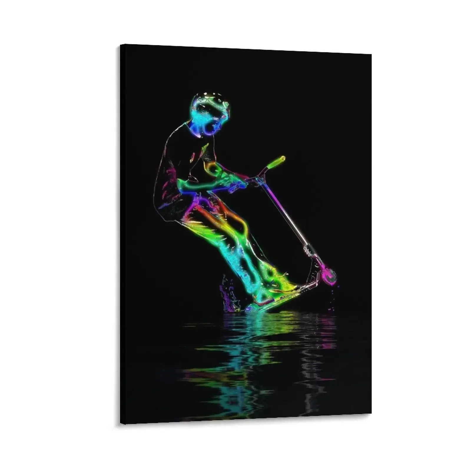 

Puddle Jumping - Scooter Boy Canvas Painting wall art canvas painting decor Decorative picture Home decoration