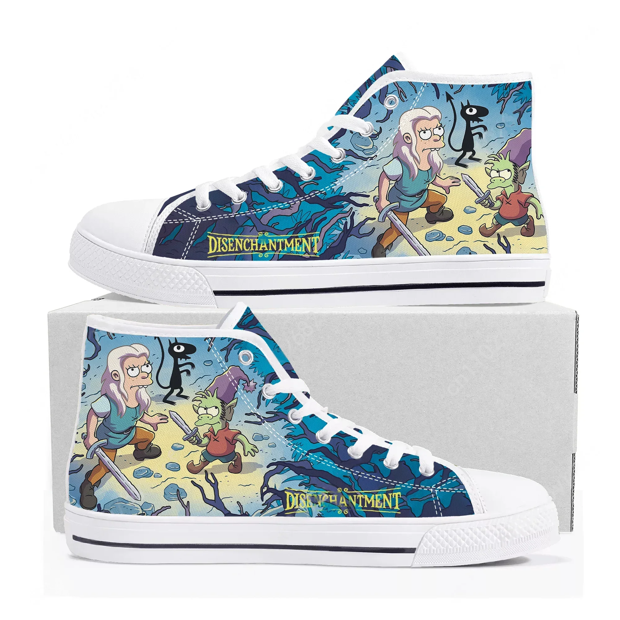 

Disenchantment High Top High Quality Sneaker Men Women Teenager Canvas Sneaker Casual Personalized Patterns Shoe Custom Shoes