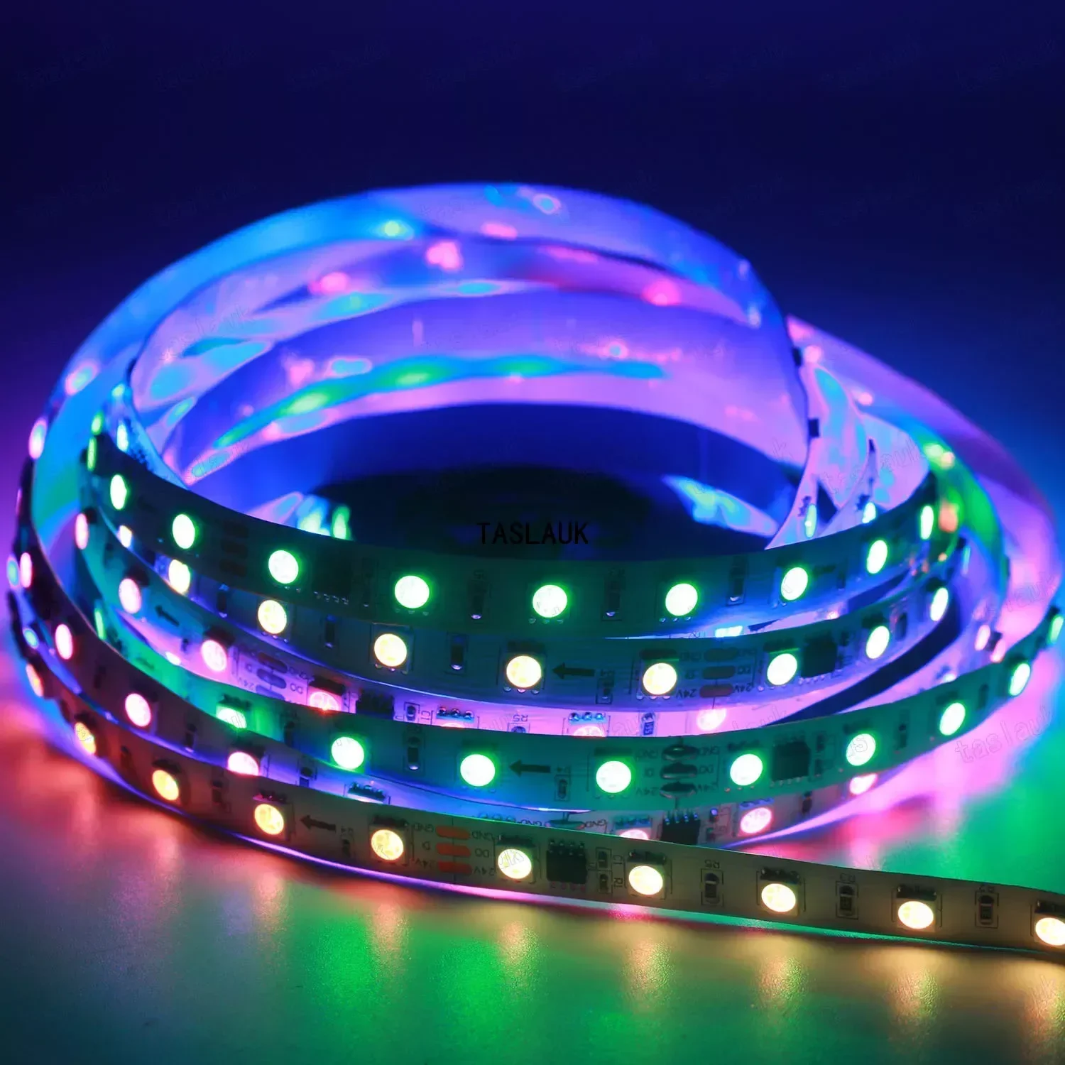 5M 60LEDs/M DC12V 24V WS2811 5050 RGB White Color White Black PCB led strip Tape Lights White PCB, led strip Addressable Digital