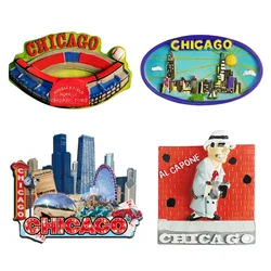 Chicago, USA Hand-painted 3D Fridge Magnets Tourism Souvenirs Refrigerator Magnetic Stickers