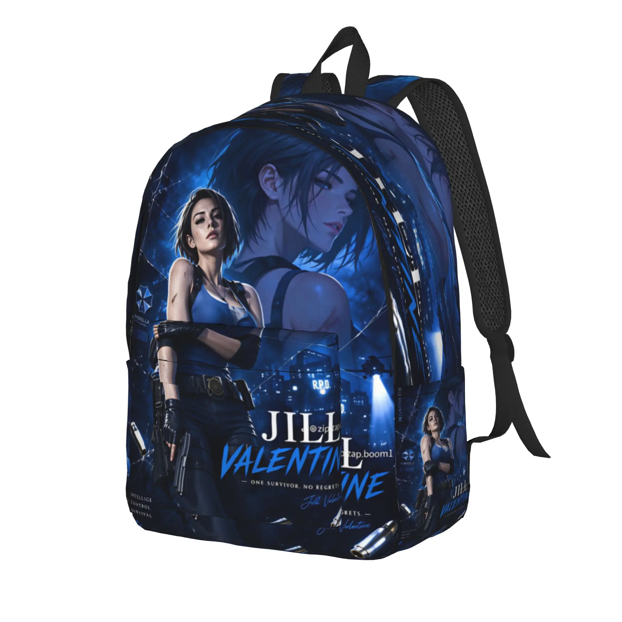 Jill Valentine Resident Evil  Backpack  Student Unisex Polyester Travel Backpacks Durable Elegant School Bags Rucksack