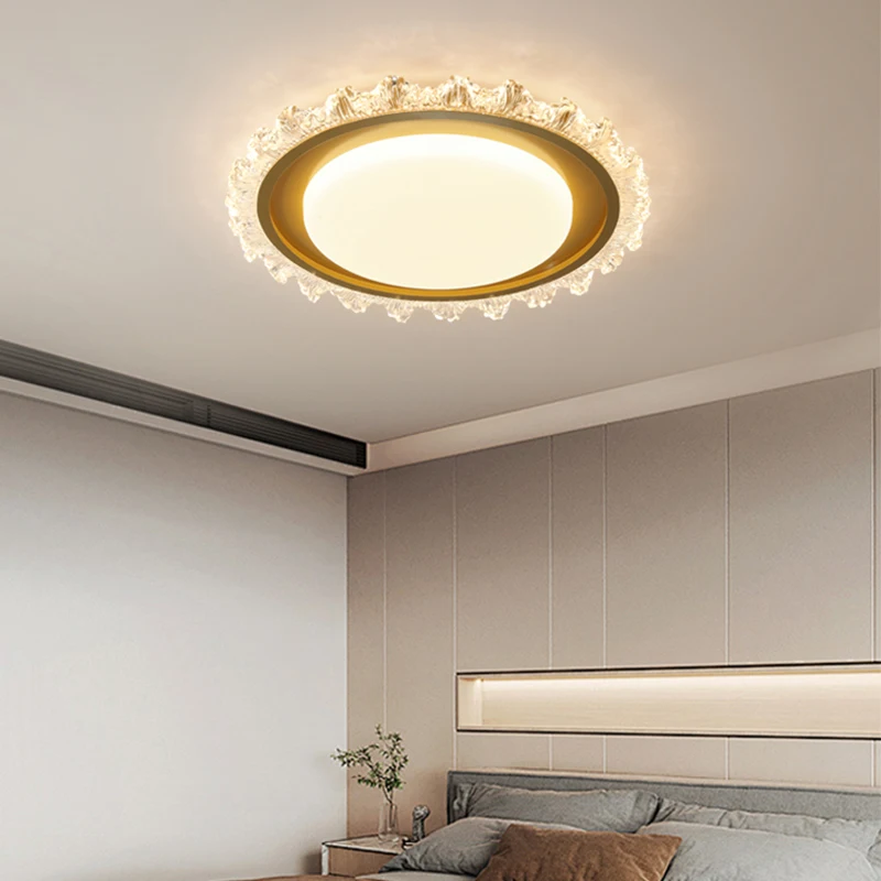 Modern Crystal Ceiling Chandelier Bedroom Children's Room Round Ceiling Light Minimalist New High-end Home Decoration Luminarie