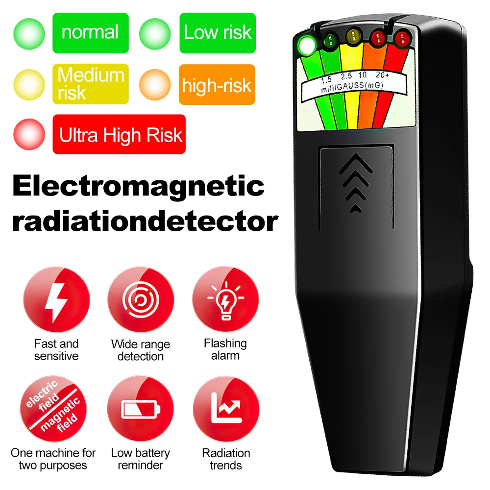 K2 Magnetic Field Detector EMF Meter Electromagnetic Field Detector 5 LEDs Gauss Meter Ghost Hunting Paranormal Equipment