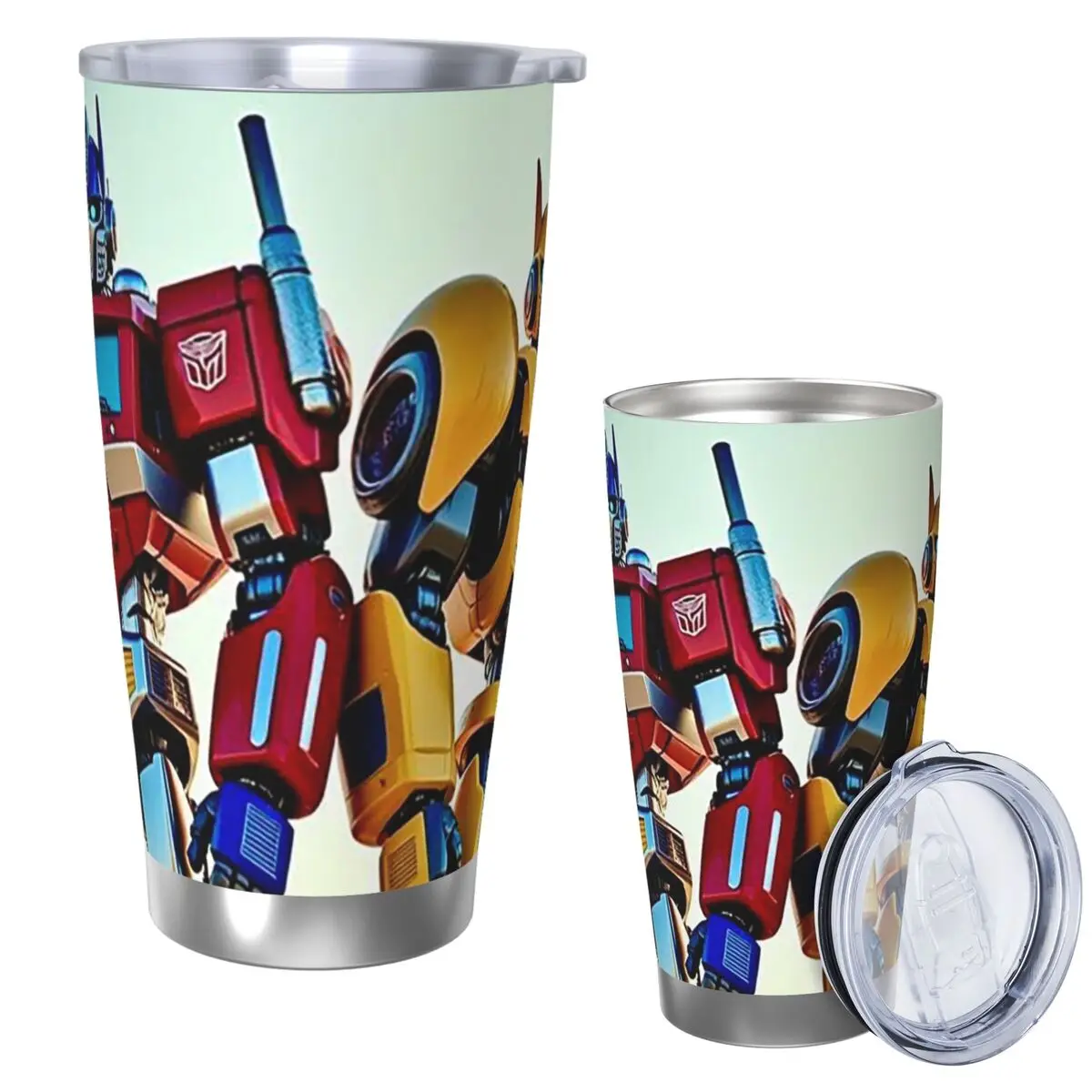 

Optimus Prime Стакан из нержавеющей стали с вакуумной изоляцией, термохолодная соломинка для бутылок с крышкой, 20 унций