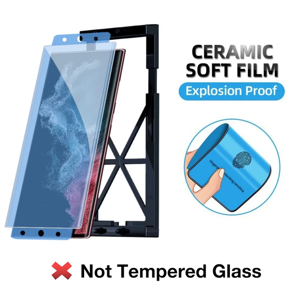 Voor Samsung Galaxy S24 S23 Ultra S22 S21 S20 S10 S9 S8 Note 20 10 9 8 Plus Screenprotector Met Installeer Kit Niet Glas