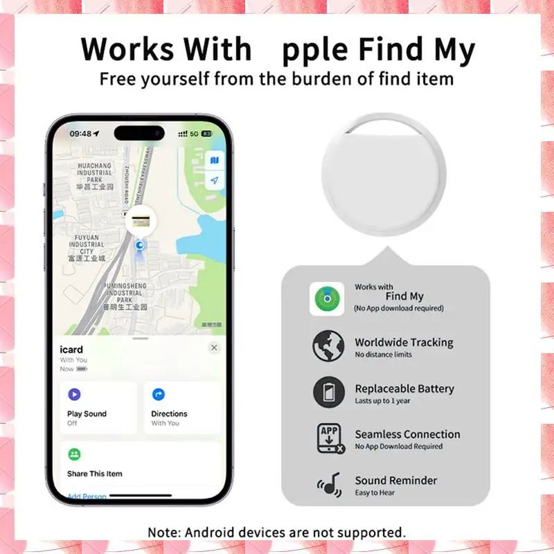 JAJA 4 PCS Smart Air Tag GPS Tracker Key Finder GPS Global Positioning Bluetooth Mini GPS Tracker Pet Key Bag Finder For IOS