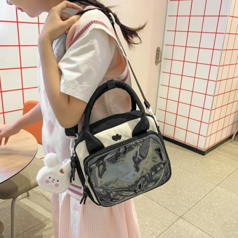 Y2K Transparent Japanese Shoulder Bag JK Itabag Clear Toys Pocket Backpack Storage Bag Large Capacity