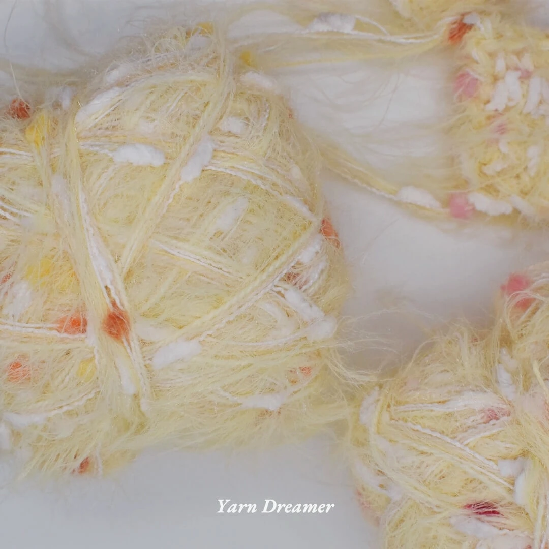 Plush Yarn for Crochet Yarn 100g Fluffy Yarn for Crochet Thread Puffy Yellow Thick Wool Yarns for Knitting and Crochet